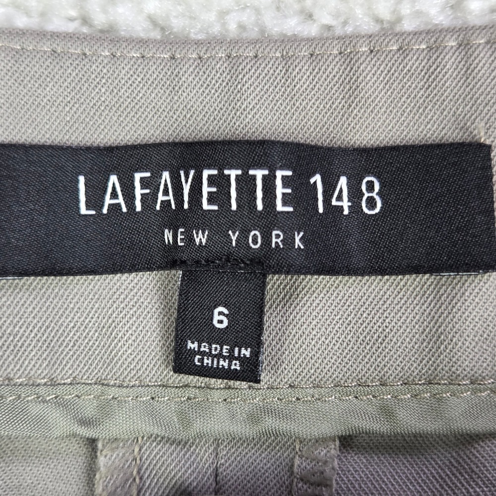 Lafayette 148 New York Barrow Virgin Wool Straight Leg Pants Taupe Grey Size 6 - Picture 5 of 12